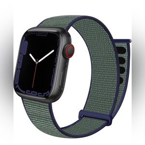 Nylon Apple Watch Band With Velcro Closure.  Midnight Fog
